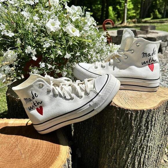 Converse “Made With Love” High Top Platform Converse - Picture 1 of 7